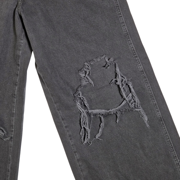 We The Free Ollie Extreme Wide Leg Distressed Denim Washed Black Size 31 NWT - Picture 4 of 15